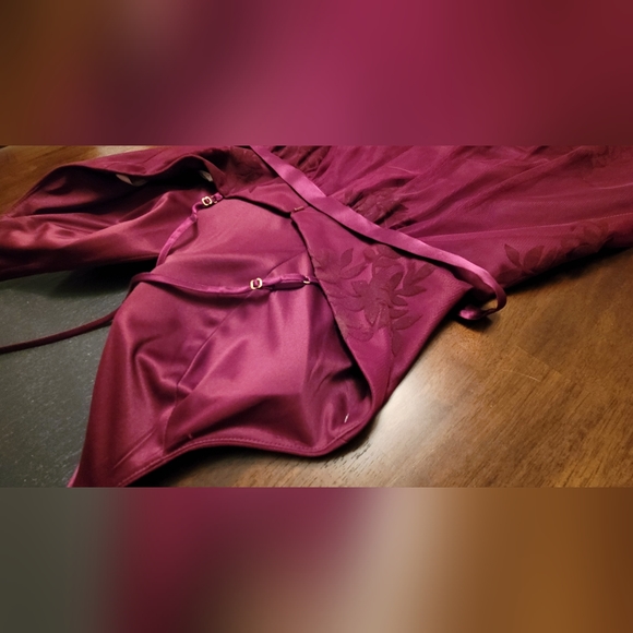 GALINA SIGNATURE || Burgandy Wine Half Wrap Formal Gown - Women's Sz 14 - Picture 8 of 16